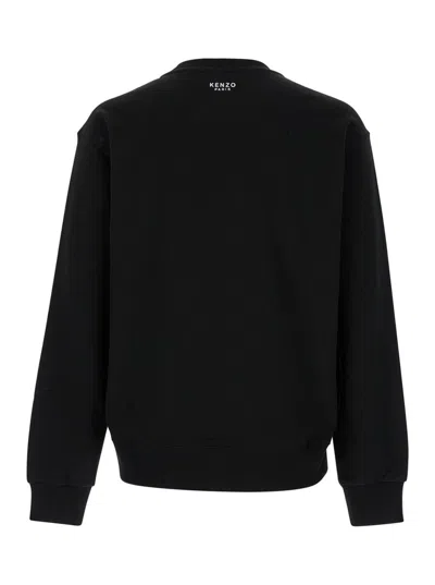 Kenzo Boke Flower Embroidered Cotton Sweatshirt Clothing In Black