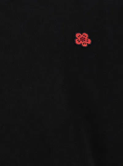 Kenzo Boke Flower Embroidered Cotton Sweatshirt Clothing In Black