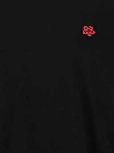 Shop Kenzo Black Long Sleeve T-shirt With Boke Flower Patch In Cotton Man