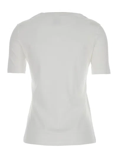 Shop Eleventy White Double-layer T-shirt In Cotton Blend Woman