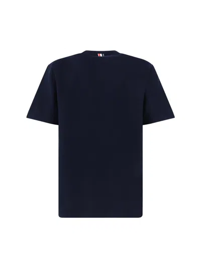 Shop Thom Browne T-shirts In Navy