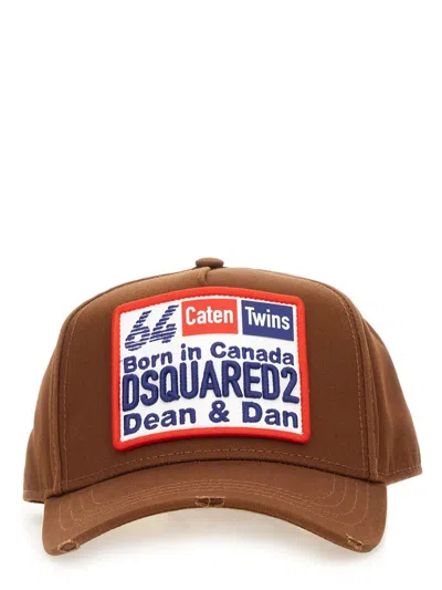 Dsquared2 Logo-patch Baseball Cap In Beige