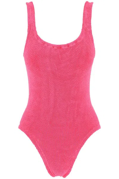 Shop Hunza G Square Neck Swimsuit In Pink