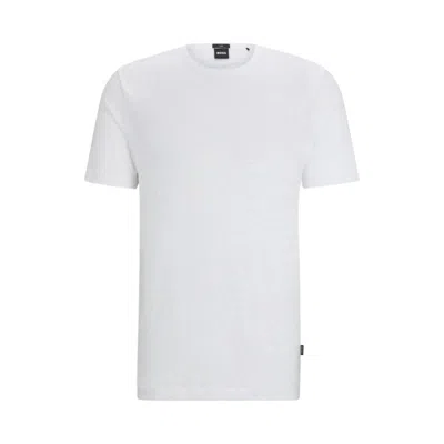 Shop Hugo Boss Regular-fit T-shirt In Linen In White