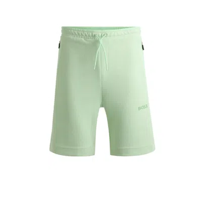 Shop Hugo Boss Shorts With 3d-molded Logo In Green