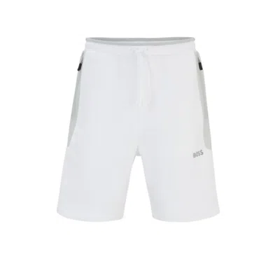 Shop Hugo Boss Shorts With 3d-molded Logo In White