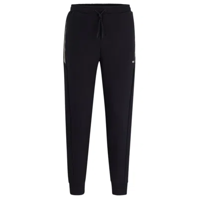 Shop Hugo Boss Cotton-blend Tracksuit Bottoms With Hd Logo Print In Blue
