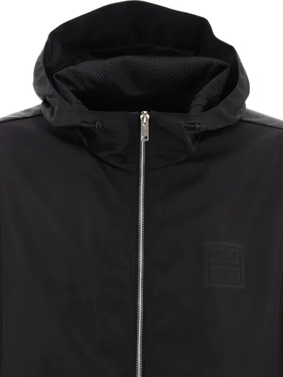 Givenchy Black 4g Windbreaker With Stand-up Collar In Black
