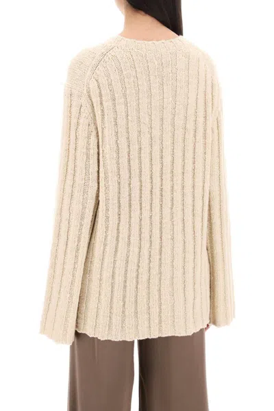 Shop By Malene Birger "cirra Ribbed Knit Pul In Beige