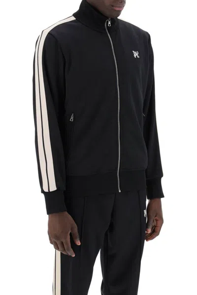 Shop Palm Angels "track Sweatshirt With Contrasting Bands In Black