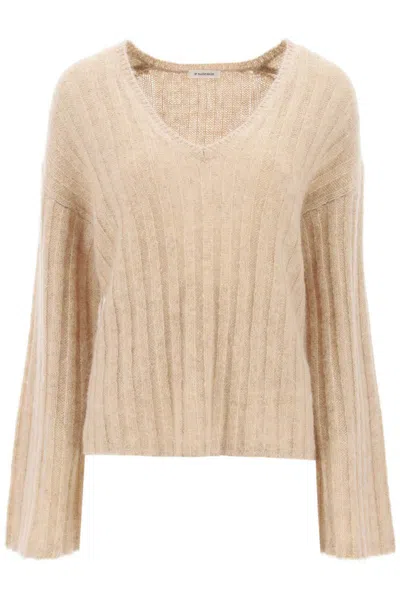 Shop By Malene Birger Cimone Sweater In Flat-ribbed Knit In Beige