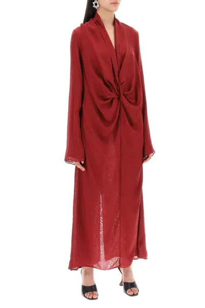 Shop Interior Maxi Chiffon Desma Dress In Rosso