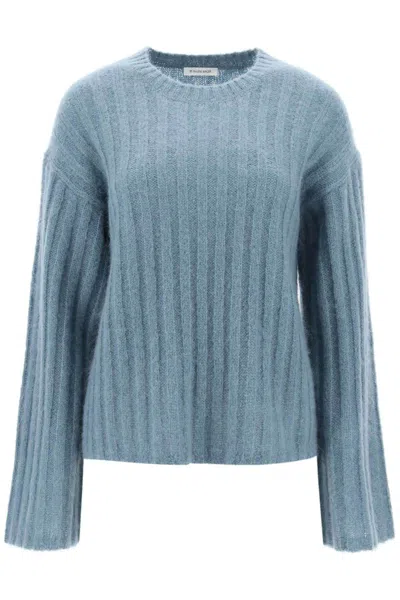 Shop By Malene Birger Ribbed Knit Pullover Sweater In Celeste