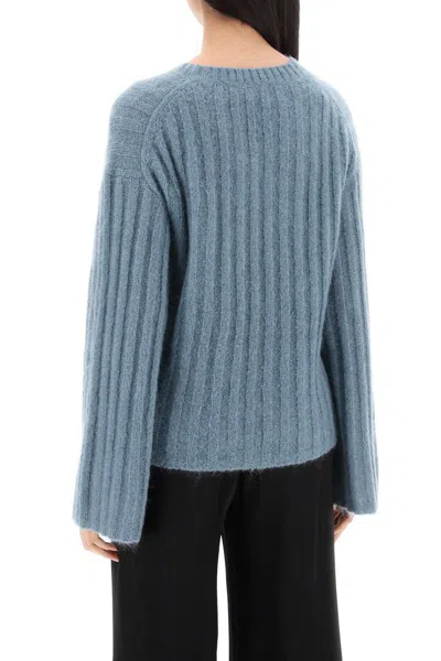 Shop By Malene Birger Ribbed Knit Pullover Sweater In Celeste