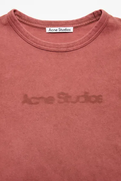 Shop Acne Studios Women T-shirt Blurred Logo In Rust Red