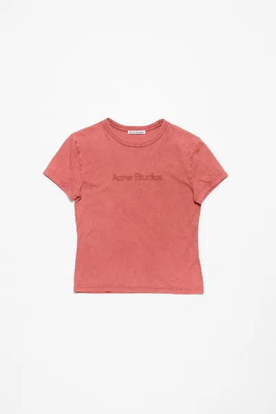 Shop Acne Studios Women T-shirt Blurred Logo In Rust Red