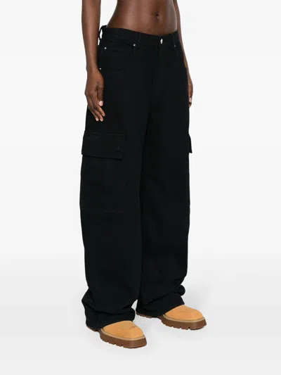 Shop Alexander Wang Women Oversized Rounded Cargo Pocket Low Rise Jean In 011 Washed Black
