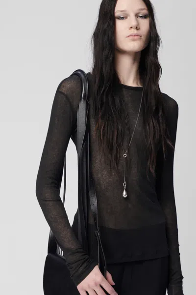 Shop Ann Demeulemeester Women Fiene Slim Fit Long Sleeves T-shirt In 099 Black