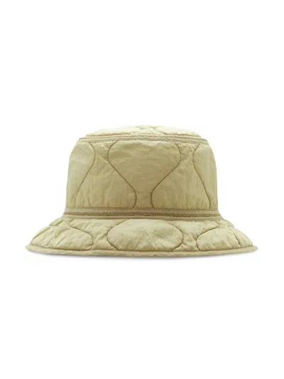 Shop Burberry Men Nylon Quilted Bucket Hat In Soap
