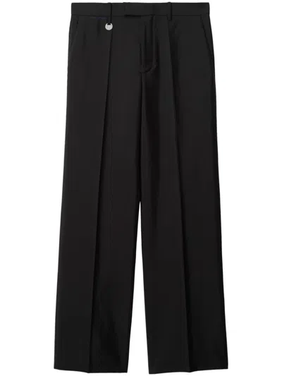 Shop Burberry Men Wool Tailored Trousers In Black