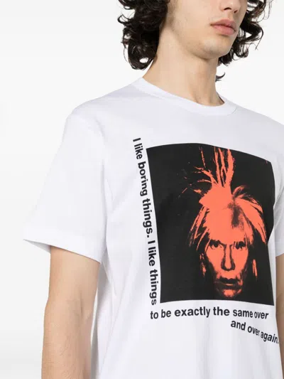 Shop Comme Des Garçons Shirt Comme Des Garcons Shirt Men Andy Warhol Graphic Tee In White