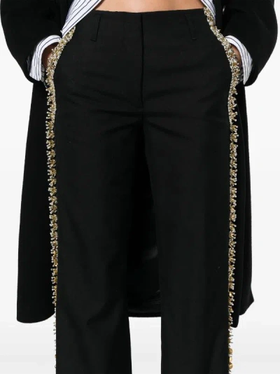 Shop Dries Van Noten Women Embellished Trousers In 900 Black