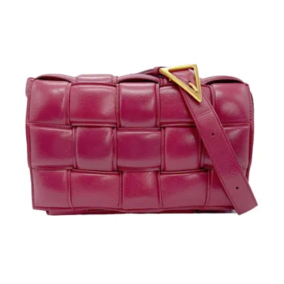 Shop Bottega Veneta Padded Purple Leather Shoulder Bag ()