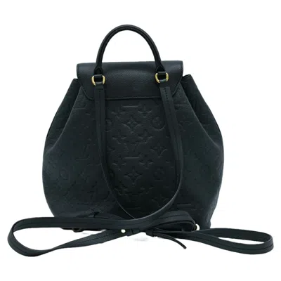 Pre-owned Louis Vuitton Montsouris Black Leather Backpack Bag ()