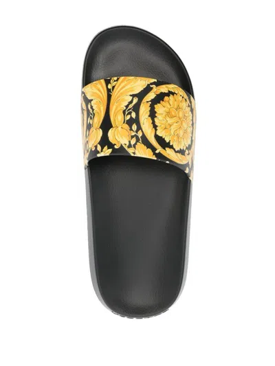 Shop Versace Sandals In Black