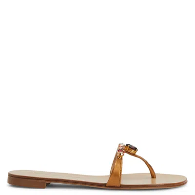 Giuseppe Zanotti Katisha Embellished Thong Sandals In Brown