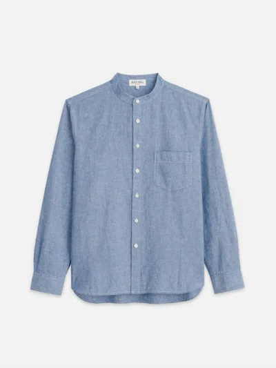Shop Alex Mill Men's Easy Band Collarshirt In Blue Chambray In Multi
