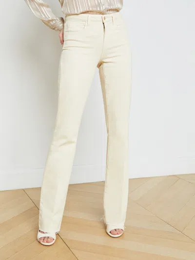 Shop L Agence Ruth Straight-leg Jean In Creme Brulee