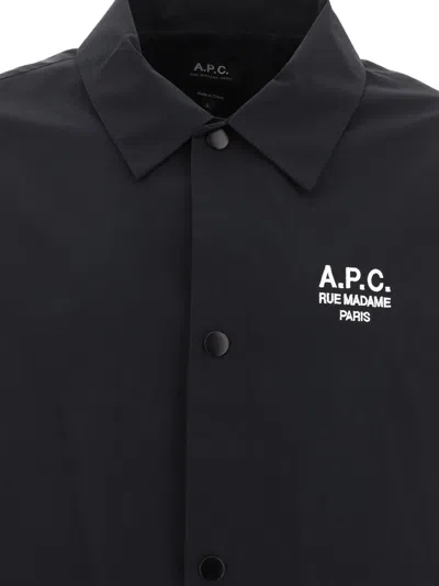 Shop Apc "regis" Overshirt In Black