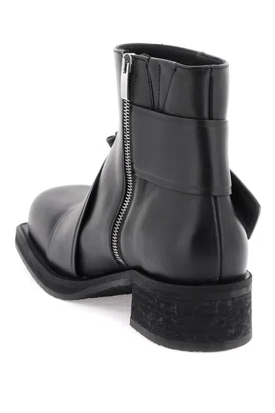 Shop Acne Studios Twisted Musubi Knot Leather Ankle Boots In Black