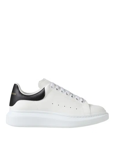 Shop Alexander Mcqueen White Oversize Leather Sneakers For Men In Black
