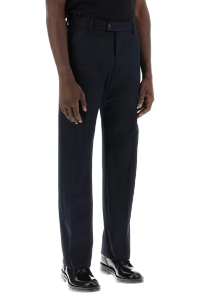 Shop Alexander Mcqueen Men's Blue Chino Pants With Logo Lettering By