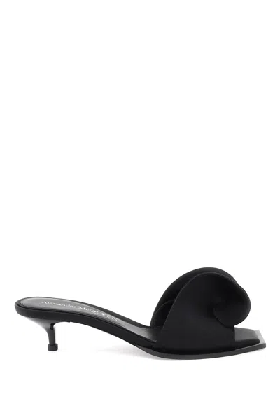 Shop Alexander Mcqueen Silk Flat With Adorned Band For Women In Black
