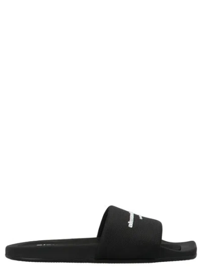 Shop Alexander Wang Raffia Pool Slide Sandals For Women In Black