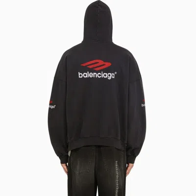 Shop Balenciaga Iconic Sport Hoodie In Black