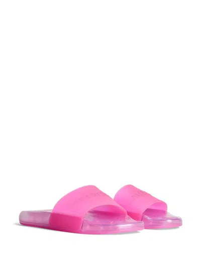 Shop Balenciaga Pool Transparent Slide Sandals Slippers In Tan