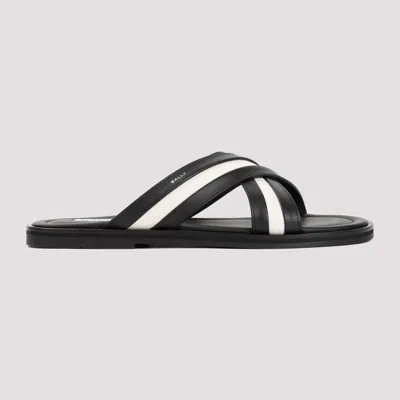 Shop Bally Men's Black Leather Sandals For Ss24