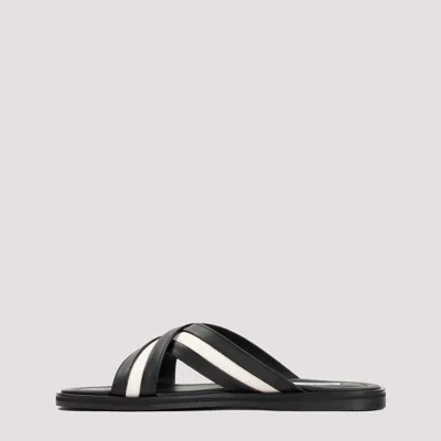 Shop Bally Men's Black Leather Sandals For Ss24