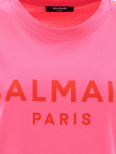 Shop Balmain "3 Buttons" T-shirt In Pink