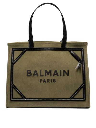 Shop Balmain "b-army" Tote Handbag Handbag In Green