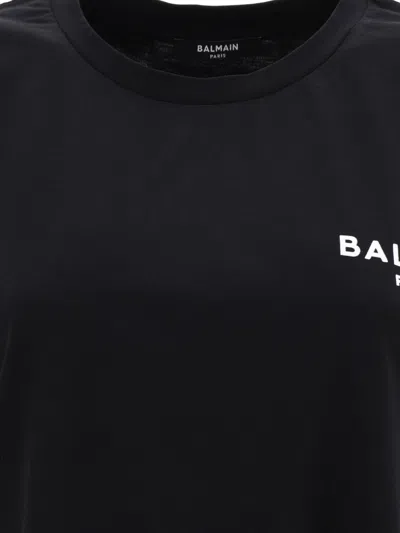 Shop Balmain T-shirt With Flock Detail In Black