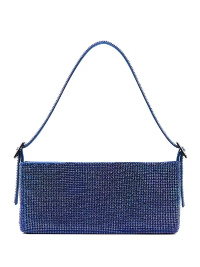Shop Benedetta Bruzziches Your Best Friend The Grande Crystal-embellished Handbag In Navy