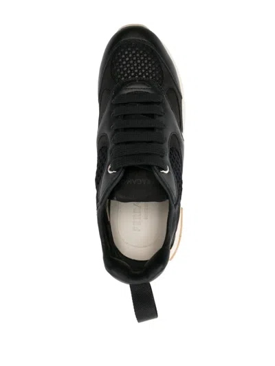Shop Ferragamo Black Leather Almond-toe Sneakers For Women By