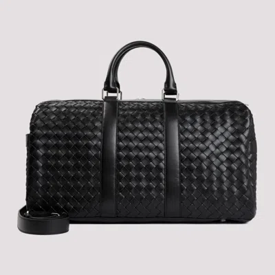 Shop Bottega Veneta Classic Intrecciato Duffle Handbag In Black
