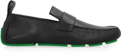 Shop Bottega Veneta Men's Square Toe Leather Loafers For Ss23 In Black