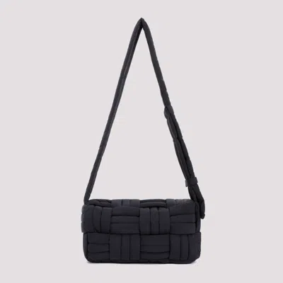 Shop Bottega Veneta Tech Cassette Stitch Shoulder Handbag In Black